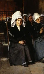 Bretonische Frau beim Gebet