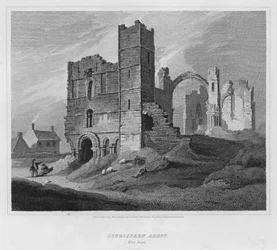 Lindisfarn Abbey, Westfront (Gravur)