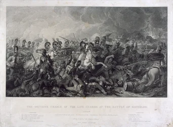 Der entscheidende Angriff der Life Guards bei Waterloo