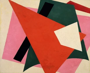 Architektonische Malerei - Gemälde von Lyubov Sergeyevna Popova (1889-1924) - 1917 - Öl auf Leinwand - 80x98 - Museum of Modern Art, New York