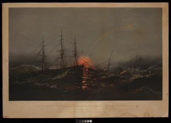 Die US-Fregatte Sabine rettet ein Bataillon US-Marines vom Transport Governor am 2. November 1861 vor der Küste von South Carolina
