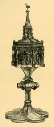 Kupfervergoldete Pyxis, Mitte des 15. Jahrhunderts, 1881
