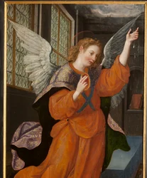 Anbetung der Könige, Triptychon, linkes Panel, Rückseite, Detail