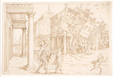 Samson zerstört das Haus mit den Philistern