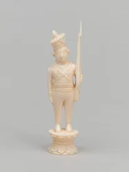 Weißer Bauer, Schachfigur, Indien, ca. 1820