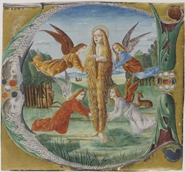 Heilige Maria Magdalena von Engeln umgeben