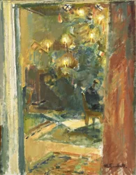 Weihnachtsbaum im Salon von Kilo Manor, frühe 1920er Jahre