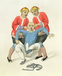 Verdrehen der Ohren eines Mannes, Tafel 5 aus 