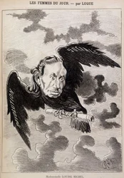 Karikatur von Louise Michel als Rabe von Luque
