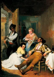 Frauen besuchen einen Stierkämpfer