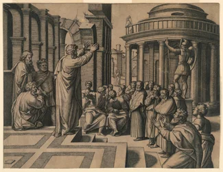 Der heilige Paulus predigt in Athen