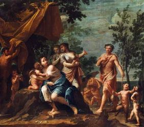 Apollo mit drei Grazien, Venus, Amor und Pan