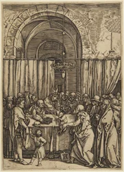 Der Hohepriester weist Joachim zurück, Tafel 1 aus dem Leben der Jungfrau Maria