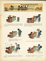 Illustration von Marcel Capy (1865-1941) in Le Rire, 30/03/12 - Musiktherapie - Musik, Klavier
