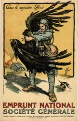 Krieg 1914-1918. Werbeplakat der Société Générale „Nationale Anleihe“