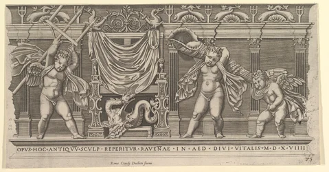 Speculum Romanae Magnificentiae: Basrelief mit drei Cupidos, 1519