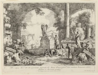 Landschaft mit klassischen Ruinen