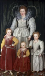 Porträt von Anne, Lady Pope (1561-1625) mit ihren Kindern