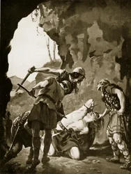 Konstantin II. von den Dänen getötet, 881 n. Chr., Illustration aus 