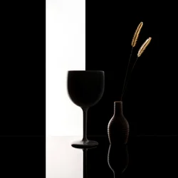 Minimalistisches schwarz-weißes Stillleben