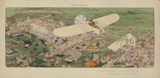 Beaumonts Bleriot-Eindecker kommt in Rom an und gewinnt das Paris-Rom-Luftrennen
