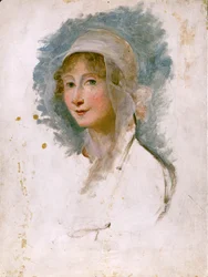 Porträt von Giulia Beccaria Manzoni (1762 - 1841), Mutter von Alessandro Manzoni. Gemälde von Maria Cosway (1760 - 1838). Bibl. di Brera, Mailand