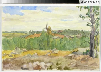 Landschaftsstudie mit Windmühle
