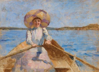 Rudernde Frau, Skizze
