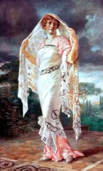 Porträt Henriette Fortunys im pompejanischen Gewand