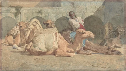 Kamele ruhen sich aus, Tanger, ca. 1854-74