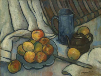 Äpfel, Teekanne und Krug, ca. 1919