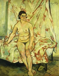 Sitzender Akt am Rand eines Bettes, 1929