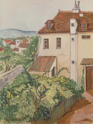 Blick auf einen Garten