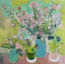 Buntes Stillleben mit Blüten