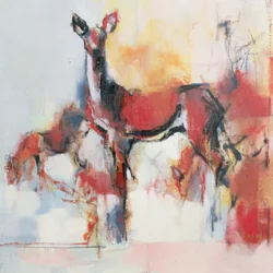 Hirsche im Winter, 1995