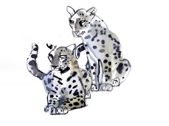 Mutter und Sohn (Arabische Leoparden), 2008
