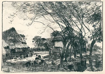 Hinter dem Bauernhof