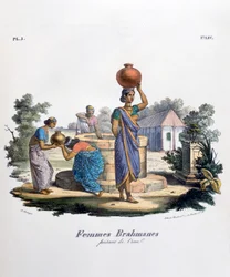 Brahmanenfrau sammelt Wasser, 1828