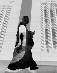 Silhouette eines modernen Mönchs