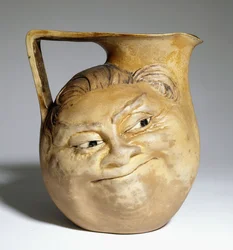 Ein grotesker Krug der Martin Brothers mit einem humorvollen Gesicht, 1898