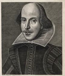 William Shakespeare (1564-1616) dargestellt von Martin Droeshout
