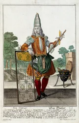 Ein Glaser. Gravur von Martin Engelbrecht