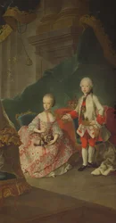 Zwei Kinder der Kaiserin Maria Theresia von Österreich (1717-80): Leopold (1747-92), später Kaiser Leopold II., und seine Schwester Prinzessin Maria Christina, spätere Gemahlin Alberts von Sachsen-Teschen, des Gründers der Albertina