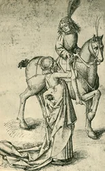 Reiter und Frau, um 1480
