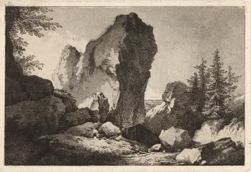 Berglandschaft mit Felsvorsprung