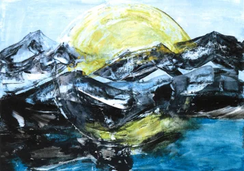 Bergsee im Mondlicht
