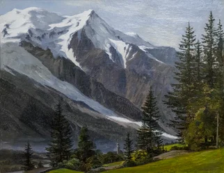 Blick auf Chamonix und den Mont Blanc