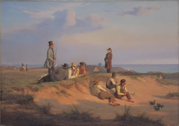 Männer von Skagen an einem Sommerabend bei gutem Wetter