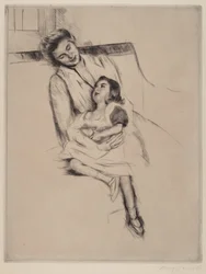 Reine und Margot auf einem Sofa sitzend (Nr. 2)