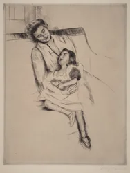 Reine und Margot auf einem Sofa sitzend (Nr. 2)